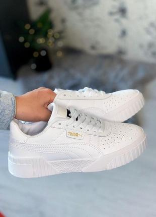 Шкіряні кросівки puma cali white в білому кольорі (36-40)4 фото