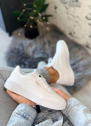 Шкіряні кросівки puma cali white в білому кольорі (36-40)8 фото