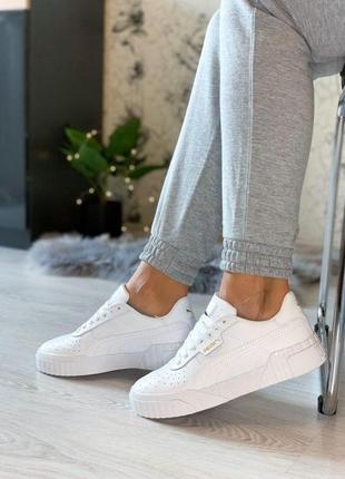 Кожаные кроссовки puma cali white в белом цвете (36-40)5 фото