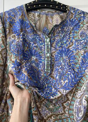 Шёлковая туника-блуза в нежных цветах невесомая летняя туника индия4 фото