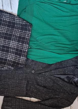 Твидовый пиджак, твидовая юбка  кофта1 фото
