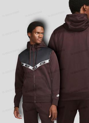 Мужское худи на молнии nike nsw repeat pk fz hoodie brown