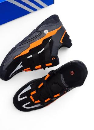 Мужские кроссовки adidas niteball черные с оранжевым5 фото