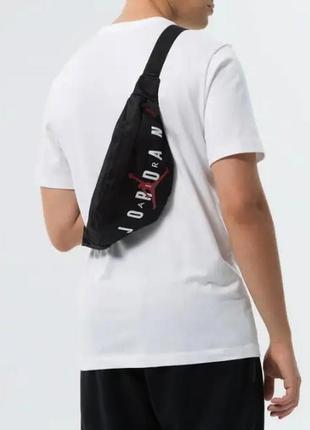 Nike jordan air crossbody bag 9b0533-023 поясная сумка на пояс плечо бананка унисекс оригинал черная5 фото