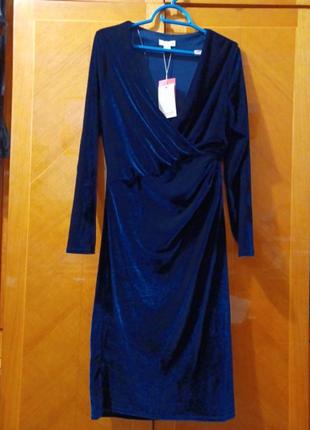 Новое изысканное бархатное велюровое платье на запах р.14 /42 от monsoon7 фото