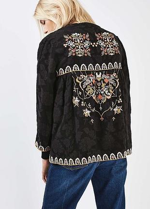 Жакардовий кардиган, кімоно з вишивкою, без застібки topshop