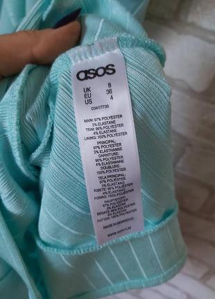 Фірмове asos з биркою шикарне плаття міді в соковитому м'ятному/бірюзі кольорі, розмір с-м10 фото