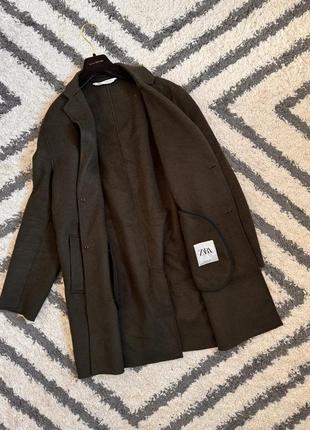 Стильное шерстяное пальто zara wool coat3 фото