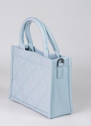 Женская сумка голубая сумка тоут стеганая сумка классическая сумка маленькая сумочка3 фото