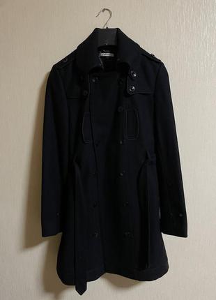 Черное базовое пальто италия1 фото