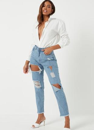 Новые голубые джинсы с разрезами от missguided4 фото