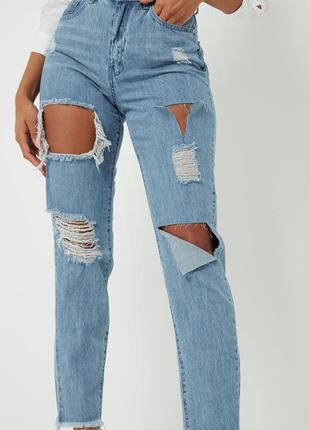 Новые голубые джинсы с разрезами от missguided2 фото