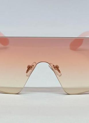 Окуляри в стилі kenzo жіночі сонцезахисні маска рожево помаранчеві з градієнтом2 фото