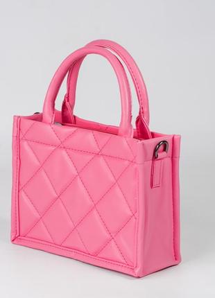 Женская сумка розовая сумка тоут стеганая сумка классическая, сумочка3 фото