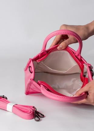 Женская сумка розовая сумка тоут стеганая сумка классическая, сумочка4 фото