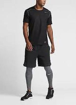 Мужские тренировочные лосины тайсы кальсоны nike pro combat tight fit серые2 фото