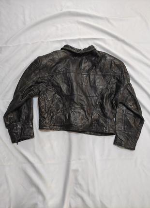 Стильная винтажная оверсайз куртка - косуха из натуральной кожи2 фото