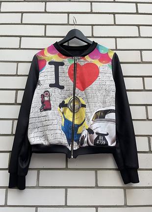 Бомбер,куртка,кофта с мультяшным принтом (миньоны)италия