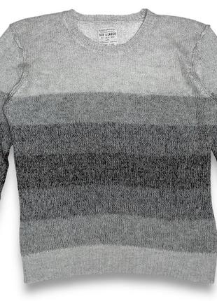 Allsaints xl вязаный легкий прозрачный свитер в полоску ангора кашемир альпака