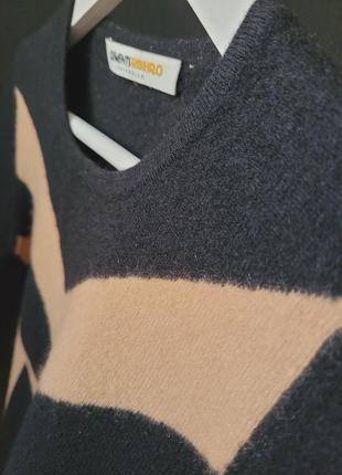 Дизайнерский брендовый кашемировый свитер clements ribeiro 100% cashmere кашемир шотландия кэмел кемел бежевый черный джемпер кофта премиальный4 фото