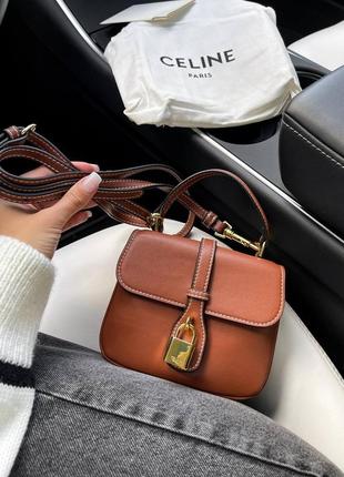 Жіноча сумка натуральна шкіра текстиль розмір 16/12/5 колір коричневий1 фото