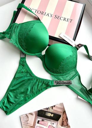 Комплект трусики та бюстгальтер з камінчиками victoria’s secret
