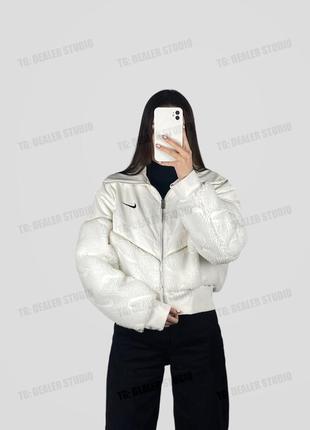 Куртка nike sportswear icon clash white, курточка, шубка, шерпа2 фото