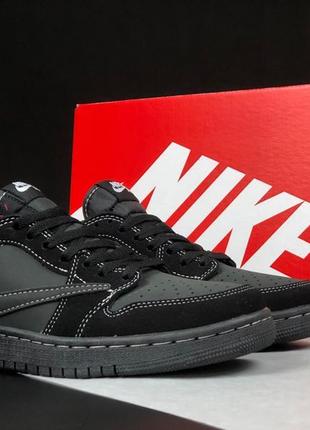 Чоловічі кросівки nike air jordan 1 low ts og travis scott black phantom