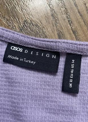 Вафельный топ на пуговицах asos design лиловый размер 466 фото