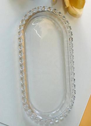 Склянк таця декоративна блюдо прозоре серце2 фото