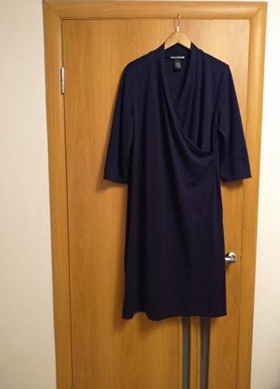 Тепленькое тонкое платье с драпировкой, размер 162 фото