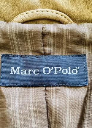 Бежевый кожаный пиджак куртка marc o'polo3 фото