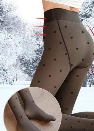 Женские термо колготы колготки имитация тонких капроновых колгот идеальные ножки8 фото