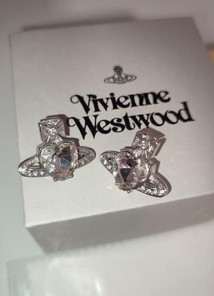 Оригинальные серьги vivienne westwood heart шарики (овьен вествуд) белого и розового цвета2 фото