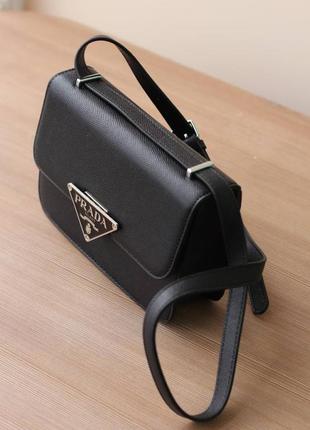 Prada saffiano black/женская сумка/женская сумочка2 фото