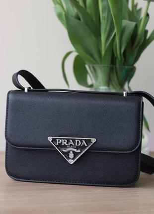Prada saffiano black/женская сумка/женская сумочка