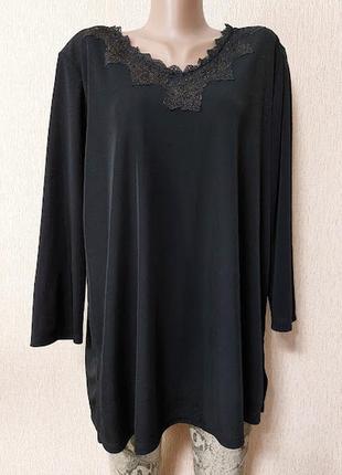 Красивая черная женская кофта, блузка 52 размера anna lugli1 фото