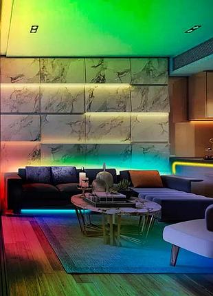 Светодиодная led лента 5м, 44 кнопки, bluetooth,  usb, цвет rgb 5050, подключение к смартфону, box4 фото
