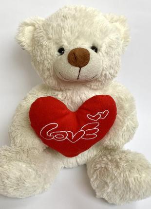 Мягкая игрушка плюшевый мишка медведь с сердечком love день влюблённых2 фото
