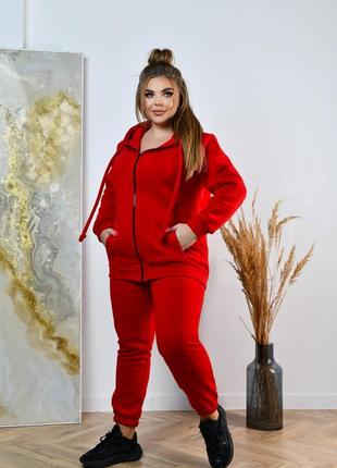 Спортивний костюм з тринитки, мод фл 3602, колір червоний