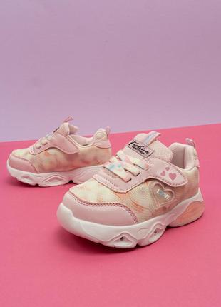 Рожеві кросівки для дівчинки з підсвіткою 21-26 детские кроссовки для девочки tom.m