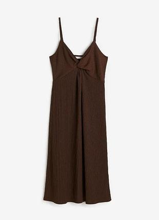 Нова шоколадна сукня міді жатка