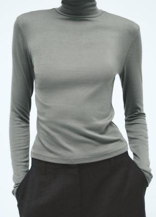 Віскозний гольф оливковий zara