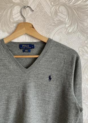 Серая кофта свитер худи олимпийка свитшот пуловер лонгслив джемпер polo ralph lauren оригинал3 фото