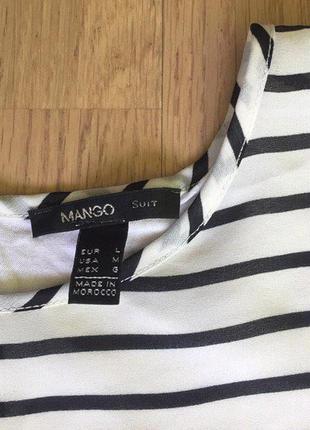 Блуза свободного кроя от mango белая в черную полоску6 фото