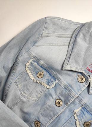 Джинсова куртка сорочка блакитного кольору від бренду bianco s m3 фото