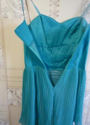 Rinascimento шикарное бирюзовое платье италия xs-s беби долл с бантом мини корсет плиссе5 фото