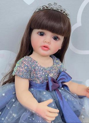 5) кукла реборн принцесса бетти мягкое милое тело,в платье длинные волосы