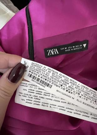 Новое нарядное платье блейзер zara атласное розовое размер м6 фото