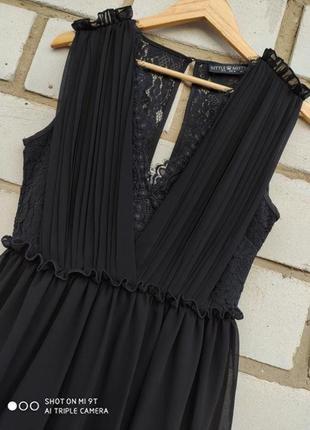 Черное платье миди с кружевом от little mistress раз. м4 фото